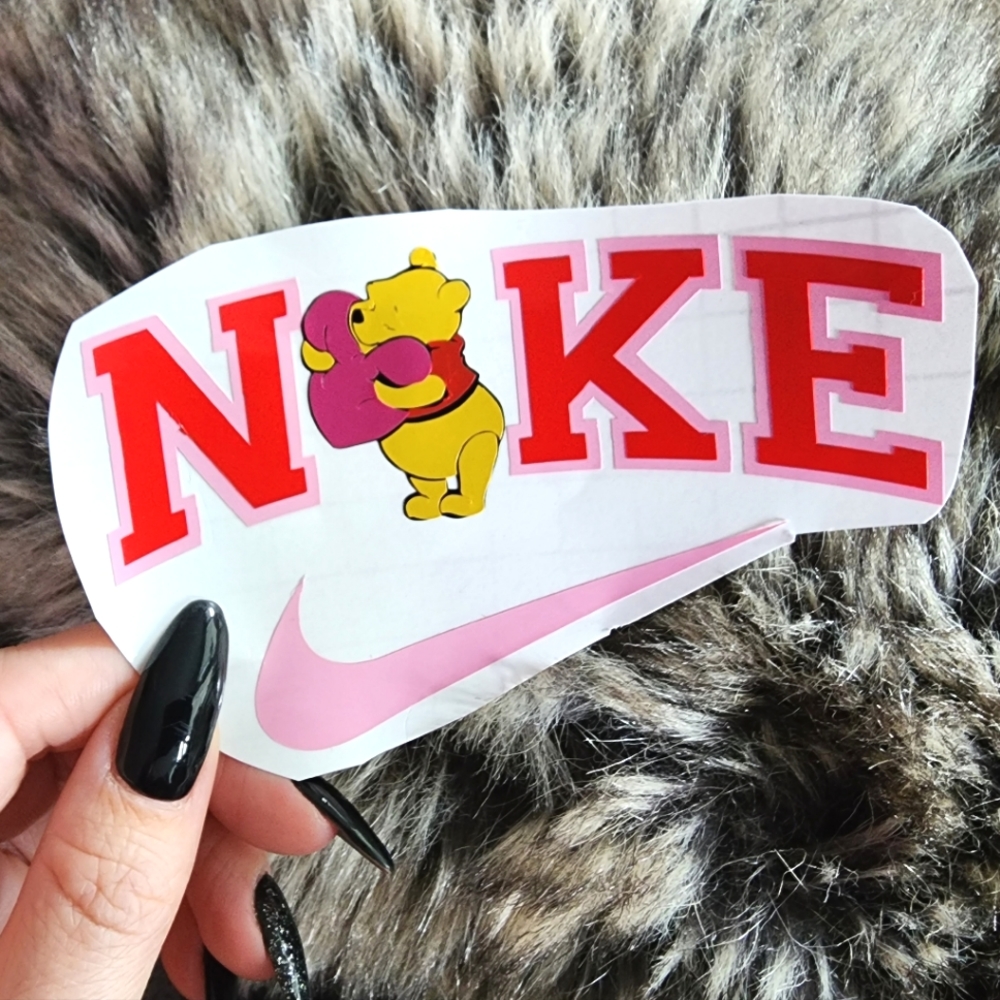 Nike Valentines Winnie the pooh Edition -Vinyl Sticker- Handmade